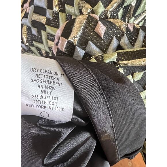 Milly NY Sleeveless Brocade Metallic Pastel Multi-Color Dress Size 4 - Picture 8 of 10